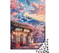 Puzzle 1000 Pièces pour Adultes Cherry Blossom Street Scene Puzzle Adulte - Jeux Relaxants - Course De Vitesse Manuelle - Cadeau d'anniversaire Unique 52x38cm/1000pcs