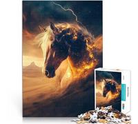 Puzzle 1000 pièces pour Adultes Cheval dans Une tempête du désert Jeux éducatifs Jouets DIY Cadeau d'œuvre d'art 75x50cm