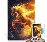 Puzzle 1000 pièces pour Adultes Cheval de Feu Kirin Fabriqué en Carton pour Les 14 Ans et Plus Jeux éducatifs Décoration d'intérieur Cadeaux du Père Noël Secret。Taille：26x38cm/10.24x14.96pouce