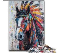 Puzzle 1000 pièces pour Adultes Cheval Indien, 1000 pièces pour Adolescents (14 Ans et Plus), décoration d'intérieur (Taille 50x75cm)