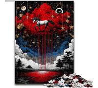 Puzzle 1000 pièces pour Adultes Cheval mystérieux, Jeu créatif pour la Famille et décoration d'intérieur, Cadeau de Noël idéal pour Les Adolescents Taille 50x75cm