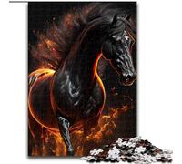 Puzzle 1000 pièces pour Adultes Cheval Noir Puzzle en Carton, Jouets Cadeau Éducatif Intellectuel Décompressant Amusant Jeu Familial 1000 pièces(26x38cm)