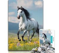 Puzzle 1000 pièces pour Adultes Cheval Parmi Les Fleurs 1000 pièces pour Adolescents, idéal comme Cadeau pour Toute la Famille à partir de 14 Ans (Taille 75x50cm)