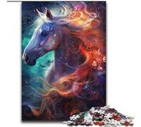 Puzzle 1000 pièces pour Adultes, Cheval Violet rêveur, Cadeau à Faire soi-même, Amusant, adapté à la décoration de la Maison, du Salon ou du Bureau (Taille : 50x75cm)