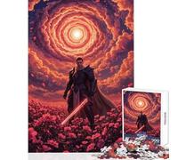 Puzzle 1000 pièces pour Adultes Chevalier dans Un Champ de Fleurs avec épée Jeu Impossible Apprentissage éducatif Jouet à Monter soi-même Collection d'artistes Beaux-Arts (26x38cm)