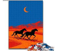 Puzzle 1000 pièces pour Adultes Chevaux dans Le désert, Jouet éducatif idéal comme Cadeau pour Toute la Famille à partir de 14 Ans (Taille 26x38cm)