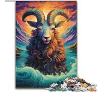 Puzzle 1000 pièces pour Adultes : Chèvre dans la mer. Puzzle Impossible pour Adultes, Taille 50x75cm. Un Casse-tête Stimulant à Faire soi-même, Un Jeu Familial Parfait ou Un Cadeau décoratif.