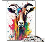 Puzzle 1000 pièces pour Adultes, Chèvres colorées, Casse-tête Stimulant pour Adolescents, soirée de Jeux en Famille (Taille : 50x75cm)