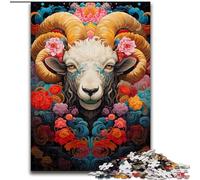 Puzzle 1000 pièces pour Adultes Chèvres colorées en Bois, Cadeau pour Hommes et Femmes, idéal pour Tous Les Jours et Occasions spéciales, 50x75cm, pour Anniversaires, fêtes