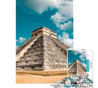 Puzzle 1000 pièces pour Adultes Chichen Itza Pyramide Puzzles pour Adolescents Jouets de Bricolage Découpe de précision Difficile à compléter (Taille 38x52cm)
