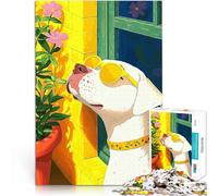 Puzzle 1000 pièces pour Adultes Chien avec des Lunettes de Soleil Analyse et logique Renforcer l'amour Entre Les Couples 50x70cm