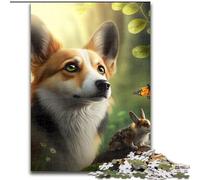 Puzzle 1000 pièces pour Adultes Chien avec Hamster en Bois, idéal pour Les Anniversaires, Noël et Halloween 50x75cm Décoration Artistique DIY, Cadeau d'anniversaire idéal