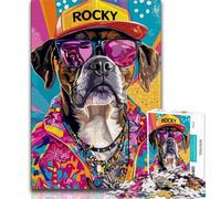 Puzzle 1000 pièces pour Adultes Chien Boxer Adolescent Puzzle défi d'intelligence cérébrale Jouets addictifs pour la décoration de la Maison 26x38cm