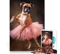 Puzzle 1000 pièces pour Adultes Chien Boxer Ballerine Jeu de réflexion et de logique Attentes de Calme et de détente Décoration de Noël (50x75cm)