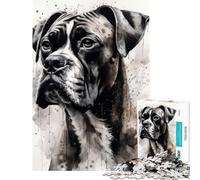 Puzzle 1000 pièces pour Adultes Chien Boxer fidèle Compagnon Puzzle Anti-Stress Découpe de précision Idéal comme Cadeau pour Toute la Famille (Dimensions 38x52cm)