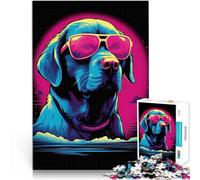 Puzzle 1000 pièces pour Adultes Chien dans Le Style de Miami Vice Loisirs en Famille Offrir en Cadeau à Toute la Famille 50x70cm