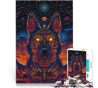 Puzzle 1000 pièces pour Adultes Chien d'art coloré Jeu Familial Anti-Stress Défi Difficile Convient aux Couples 38x52cm