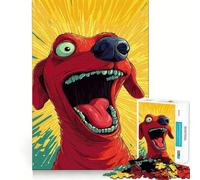 Puzzle 1000 pièces pour Adultes Chien de Dessin animé à la Gueule Ouverte Découpe précise Jeu créatif et intellectuel Loisirs et Divertissement Cadeau d'anniversaire (38x26cm)
