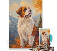 Puzzle 1000 pièces pour Adultes Chien de Montagne d'automne Jeu d'articulation Propre et Amusant,idéal pour se détendre et Passer Un Moment agréable,activité d'anniversaire (38x26cm)