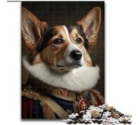 Puzzle 1000 pièces pour Adultes Chien en Uniforme Militaire, en Carton, Cadeau pour Hommes et Femmes, pour Tous Les Jours et Occasions spéciales, 1000 pièces(26x38cm)