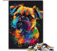 Puzzle 1000 pièces pour Adultes, Chien Griffon Bruxellois, en Bois, Cadeau Amusant et activité pour la Maison, 50x75cm, décoration Artistique à Faire soi-même, Cadeau d'anniversaire idéal.