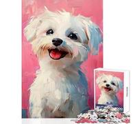 Puzzle 1000 pièces pour Adultes Chien Mignon et Joyeux Jeu Impossible pour améliorer sa mémoire (38x52cm)