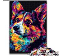 Puzzle 1000 pièces pour Adultes, Chien Pembroke Welsh Corgi, en Bois, idée Cadeau pour Les fêtes, Illustration Humoristique et détaillée, 50x75cm, pour Anniversaire, Noël, Halloween