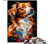 Puzzle 1000 pièces pour Adultes, Chien Retriever de la Nouvelle-Écosse, en Carton, Jeu Familial interactif, décoration d'intérieur à Faire soi-même, défi cérébral, Cadeau 1000 pièces(26x38cm)