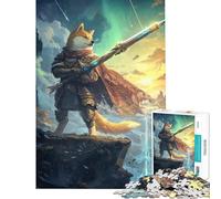 Puzzle 1000 pièces pour Adultes Chien samouraï Puzzle décoratif Mural pour Noël ou Un Anniversaire (Dimensions 75x50cm)