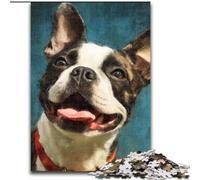 Puzzle 1000 pièces pour Adultes, Chien Souriant, Jeu d'activités familiales en Bois pour Adolescents, Casse-tête Stimulant (Taille 50x75cm)