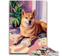 Puzzle 1000 pièces pour Adultes Chien sur Le canapé Staycation Kill Time avec pièces entièrement emboîtables de Formes aléatoires 26x38cm