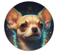Puzzle 1000 pièces pour Adultes Chihuahua Puzzle Rond 1000 pièces Casse-tête Haute difficulté pour Adolescents (Taille 67,5 x 67,5 cm)