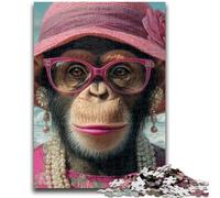Puzzle 1000 pièces pour Adultes, chimpanzé, Reine, Adolescent, Puzzle, défi d'intelligence cérébrale, Jouets addictifs pour la décoration de la Maison (26x38cm)