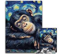 Puzzle 1000 pièces pour Adultes, chimpanzés, Ciel Nocturne, idéal pour Les Amoureux, idéal pour Noël, Le Nouvel an, la Saint-Valentin, 26x38cm/10,23x14,96 Pouces