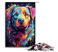 Puzzle 1000 pièces pour Adultes Chiot Arc en Ciel coloré activité familiale Jeu Familial Anti Stress défi Difficile 75 x 50 cm