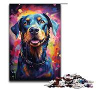 Puzzle 1000 pièces pour Adultes Chiot Arc en Ciel Jeu coloré et Stimulant Une œuvre d'art adaptée aux Adolescents de 14 Ans et Plus 75 x 50 cm