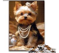 Puzzle 1000 pièces pour Adultes, Chiot choyé, en Bois, pour Noël, Halloween, Pâques et Le Nouvel an(50x75cm)
