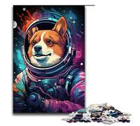 Puzzle 1000 pièces pour Adultes Chiot en Combinaison Spatiale Décoration Murale Cadeaux d'anniversaire et de Noël Uniques 75x50cm