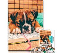 Puzzle 1000 pièces pour Adultes Chiot près de la fenêtre, Jeu Familial, Cadeau d'anniversaire Défi Haute difficulté 26x38cm