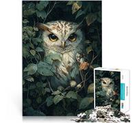 Puzzle 1000 pièces pour Adultes Chouette dans Le Feuillage Séjour Anti-Stress pour Tuer Le Temps décoration Murale 52x38cm