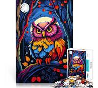 Puzzle 1000 pièces pour Adultes Chouette psychédélique dans la forêt Impossible Chaque pièce est Unique - Jeu Familial Stimulant et Amusant 52x38cm