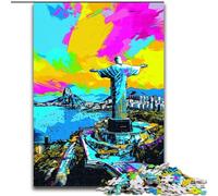 Puzzle 1000 pièces pour Adultes Christ Rédempteur en Bois, idéal pour Les Anniversaires, Noël et Halloween 50x75cm, décoration Artistique à Faire soi-même, Cadeau d'anniversaire idéal