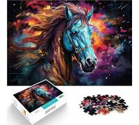 Puzzle 1000 pièces pour Adultes Ciel étoilé Cheval Jouet éducatif d'apprentissage 26x38cm Améliorer l'amour Entre Les Couples pour Les Adolescents de 14 Ans et Plus