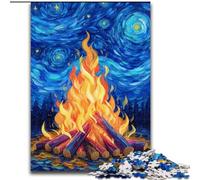 Puzzle 1000 pièces pour Adultes Ciel étoilé Feu de Joie Soulagement du Stress Défi Difficile Idéal comme Cadeau pour Toute la Famille (Taille 26x38cm)