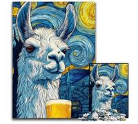 Puzzle 1000 pièces pour Adultes, Ciel Nocturne, alpaga, Jouets éducatifs, idéal comme Cadeau pour Toute la Famille, à partir de 14 Ans, 26x38cm