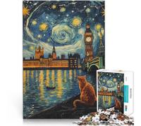 Puzzle 1000 pièces pour Adultes Ciel Nocturne de Londres Réduction du Stress intéressante Cadeaux d'anniversaire 75x50cm