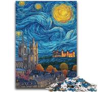 Puzzle 1000 pièces pour Adultes, Ciel Nocturne, Paysage Urbain, Anti-Stress, défi Difficile, idéal comme Cadeau pour Toute la Famille, 26x38cm