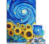 Puzzle 1000 pièces pour Adultes, Ciel Nocturne, tournesols, Puzzles pour Adultes, Jouet éducatif Anti-Stress, Superbes Cadeaux et Jouets (Taille 75x50cm)