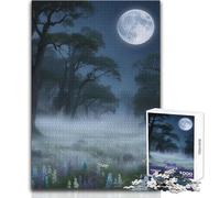 Puzzle 1000 pièces pour Adultes - Clairière au Clair de Lune - Détente et Relaxation garanties - Assemblage Stable et découpe précise - Dimensions:50x75cm