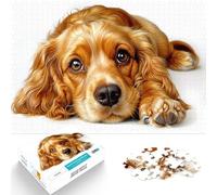 Puzzle 1000 pièces pour Adultes Cocker Spaniel Anglais Réduction du Stress intéressante Jeu éducatif pour Anniversaire, Noël 52x38cm